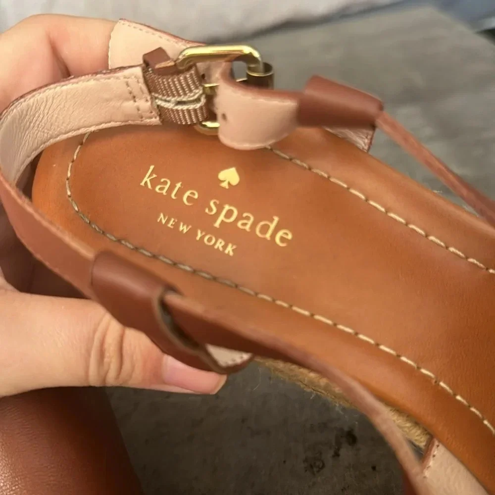 Kate Spade Bowdon Luggage Napa Natural Rope Wedge size 11
